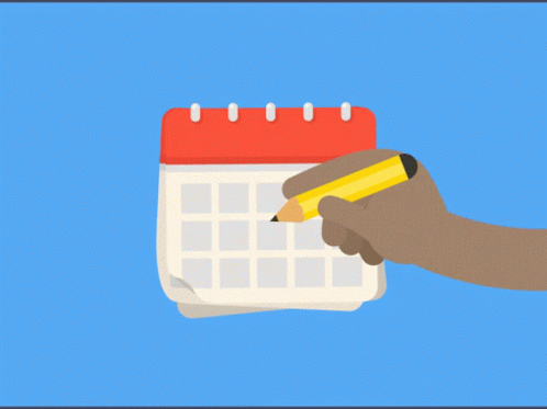 Calendar With Red Top and Papers Flying Out