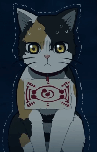 Calico Cat Holding Paper With Circle