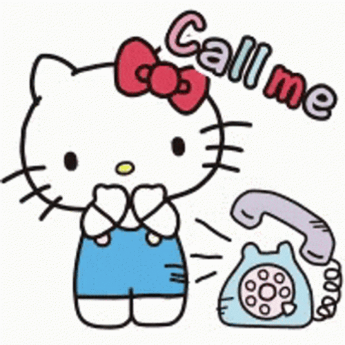 Call Me Telephone Ring Hello Kitty GIF