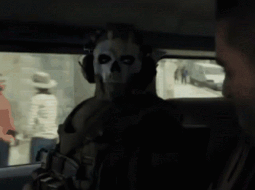 Call Of Duty Ghost On A Passenger Seat GIF