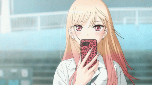 Calling Anime Girl Marin Kitagawa GIF
