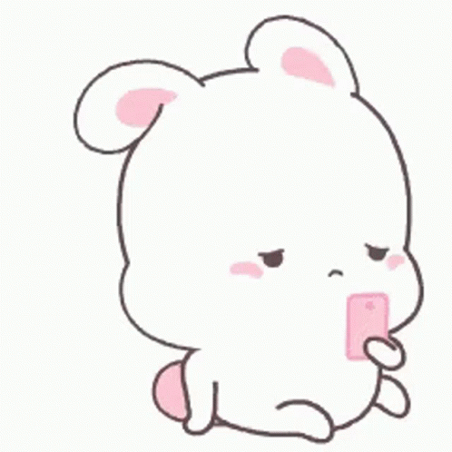 Calling Cute Rabbit Waiting For Reply GIF