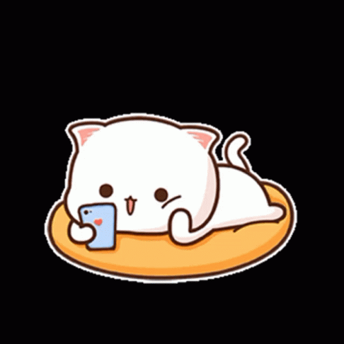 Calling Mochi Peach Cat Cute GIF