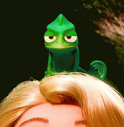 Calm Down Rapunzel Tangled Pascal Frog GIF