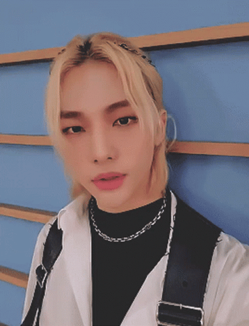 Calm Hyunjin Waving Hello GIF