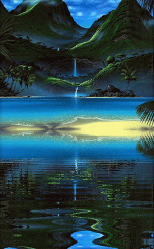 Calming Water Nature Scenery GIF