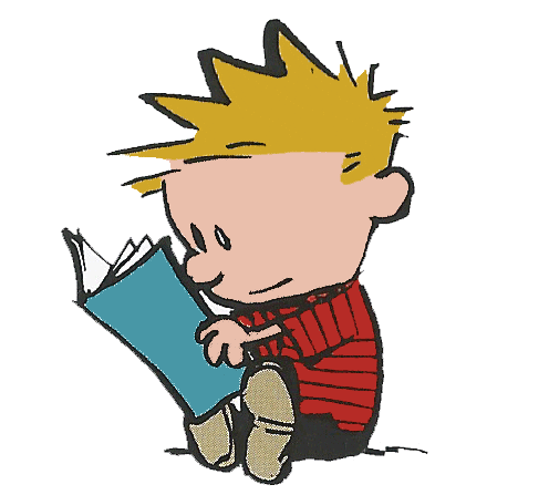 Calvin And Hobbes Boy Reading Smirk GIF