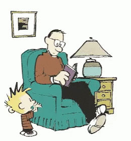 Calvin And Hobbes Dad Reading Monsters GIF