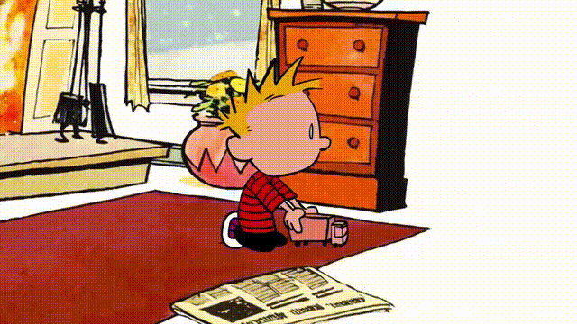 Calvin And Hobbes Fireplace Attack GIF