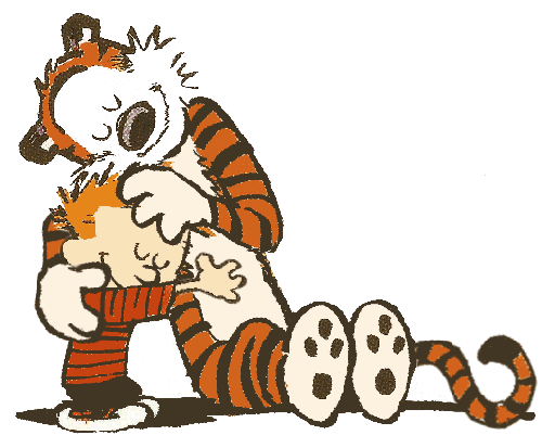 Calvin And Hobbes Friends Hug Time GIF