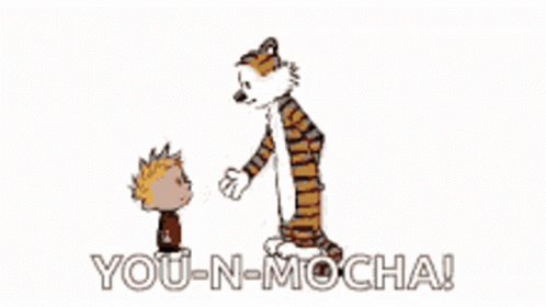 Calvin and Hobbes Hugging Tiger You N Mocha