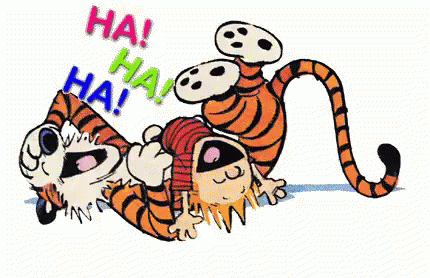 Calvin And Hobbes Laughing Hahaha GIF