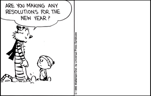 Calvin and Hobbes Talking About Resolutions