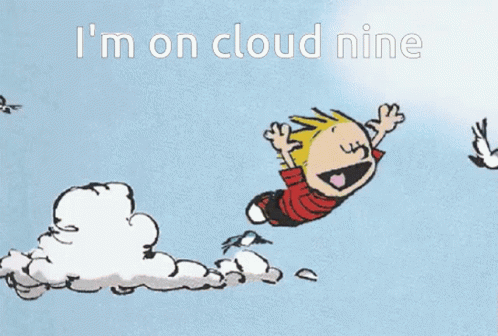 Calvin Flying I'm On Cloud Nine GIF