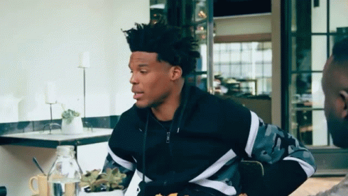 Cam Newton Frantic Looking Around GIF