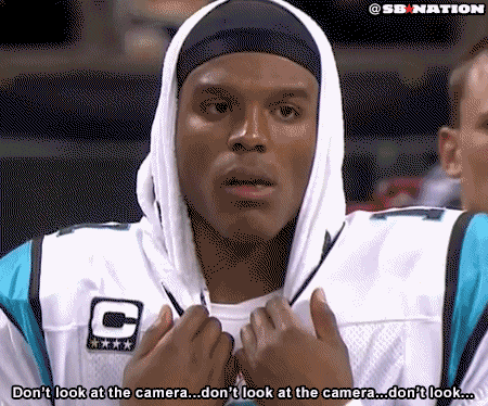 Cam Newton Black Stare Chewing Gum GIF