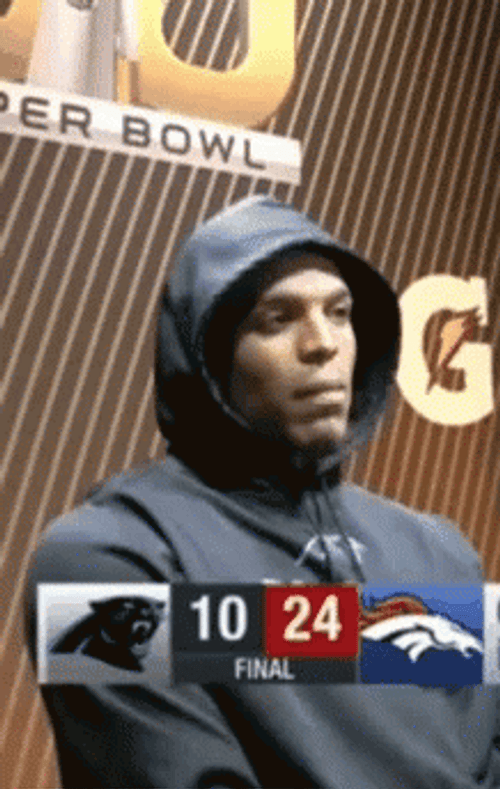 Cam Newton Interview Walk Out GIF