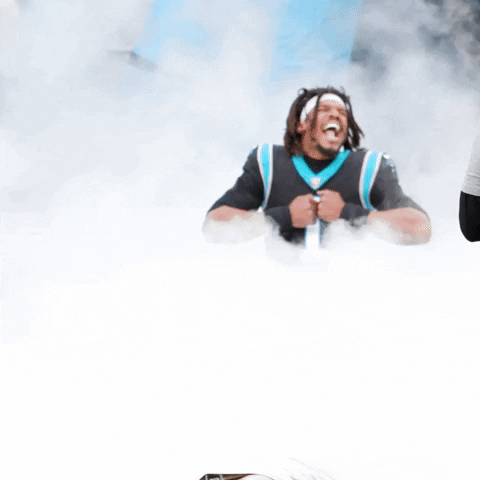 Cam Newton Screaming Intense Entrance GIF