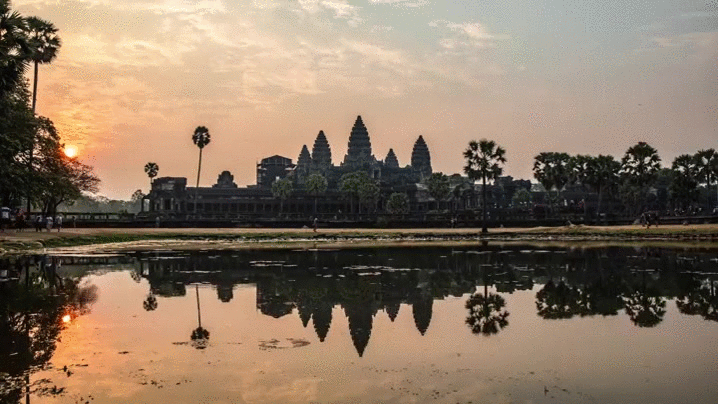 Cambodia Busy Angkor Wat Street GIF