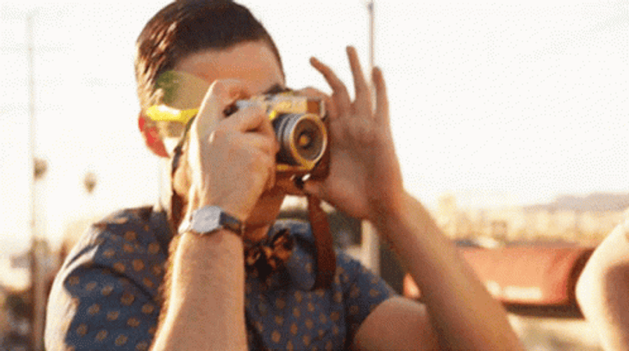 Camera Blaine Anderson Glee GIF