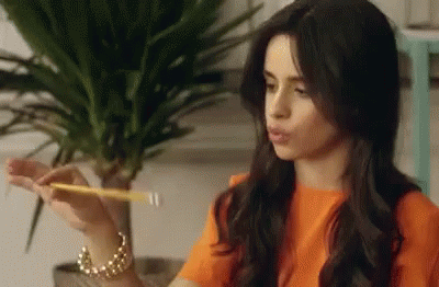 Camila Cabello Balancing Pencil GIF