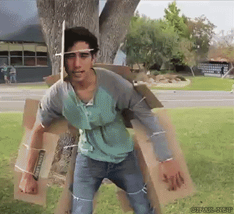 Camouflaging Man Illusion GIF