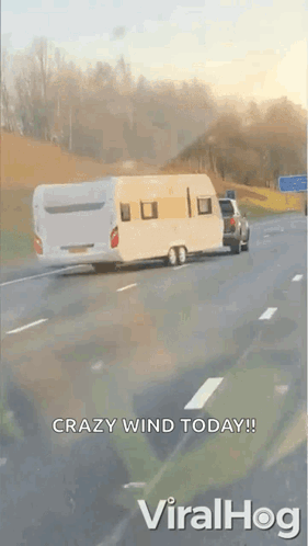 Camper Vehicle Drifting In Road GIF