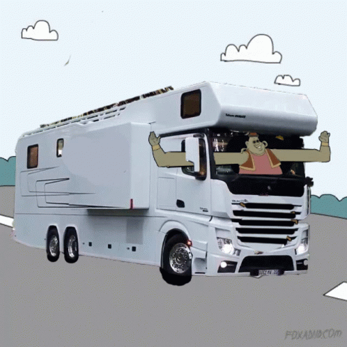 Camper Vehicle Rushing In Road GIF