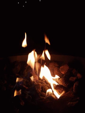 Radiant Campfire Night Sky GIF