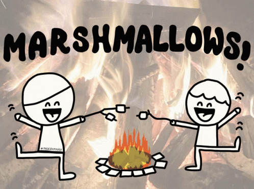 Adorable Marshmallows Campfire Art GIF