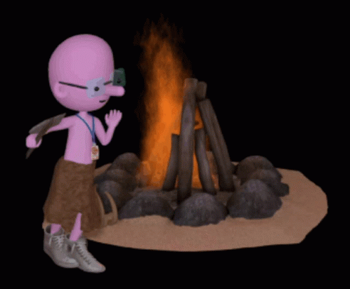 Cute Dancing Campfire Illustration GIF