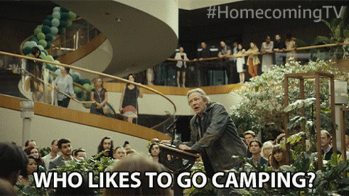 Homecoming Principal Asking Who Likes To Go Camping GIF