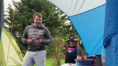 Rib Nelson Youtuber Camping Happy Dance GIF