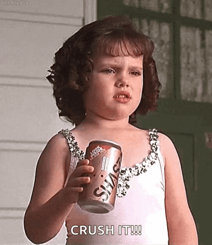 Can Crushed It Little Girl GIF