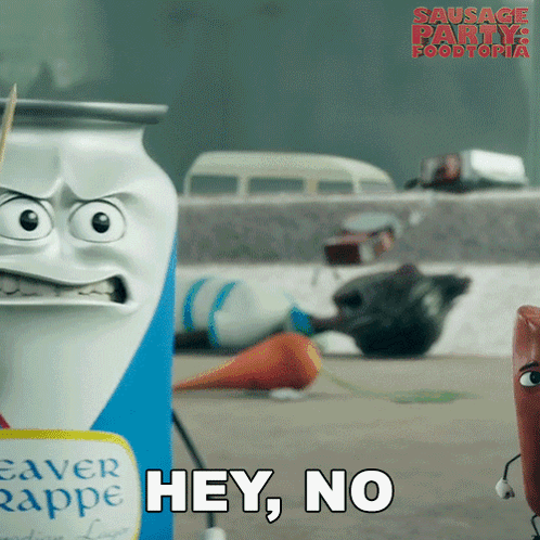 Can Of Eaver Rappe Next To Sausage Says Hey No GIF