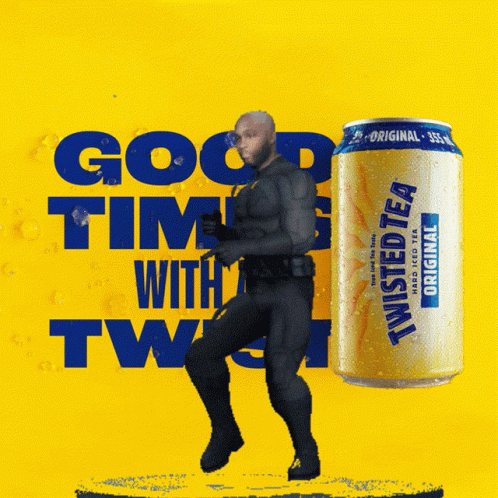 Can of Twisted Tea Next to Man