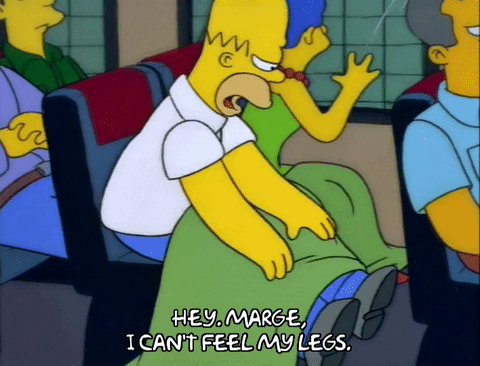 Can't Feel My Legs Homer Simpson GIF