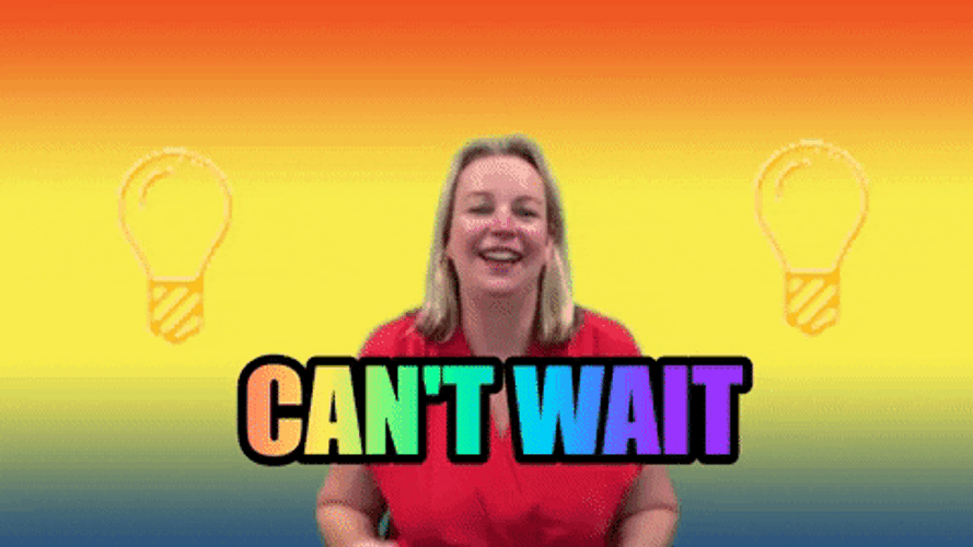 Can't Wait Happy Jumping Lady GIF