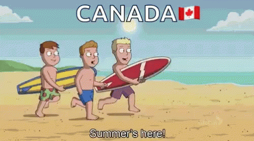 Canada Snowy Beach Goers Cartoon GIF