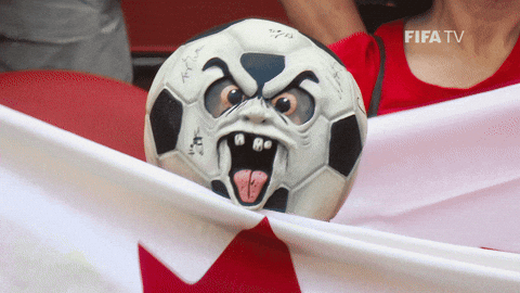 Canada Day Crazy Soccer Fan Scary Mask GIF
