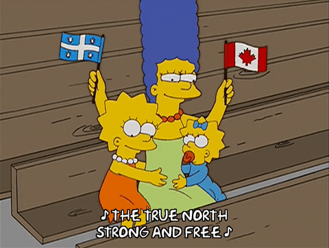 Canada Day Marge Simpson Waving Flag GIF