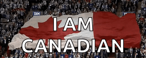 Canadian Flag in Front of Crowd