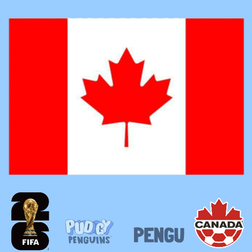 Canadian Flag Soccer Ball and Penguin