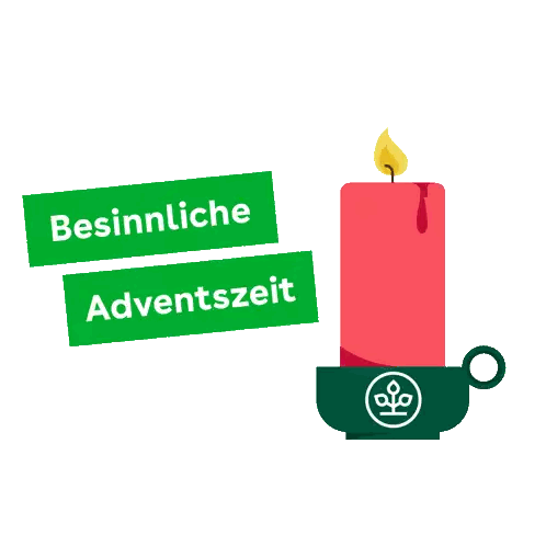 Candle in Cup with Besinnliche Adventszeit