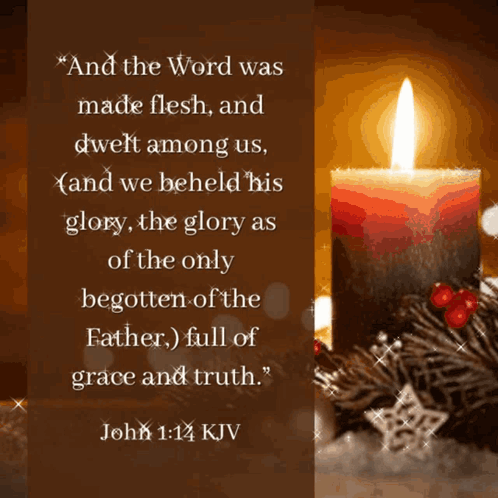 Candle With John 1:14 KJV Quote