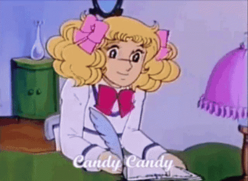 Candy Candy Sitting On Bed GIF