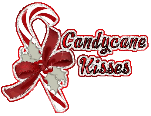 Candy Cane With Bow and Kisses