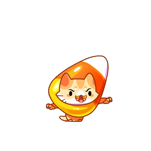 Candy Corn Cat Boo GIF