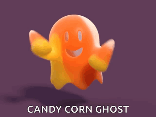 Candy Corn Ghost Dancing GIF