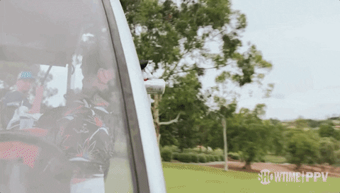 Canelo Álvarez Riding Golf Cart GIF